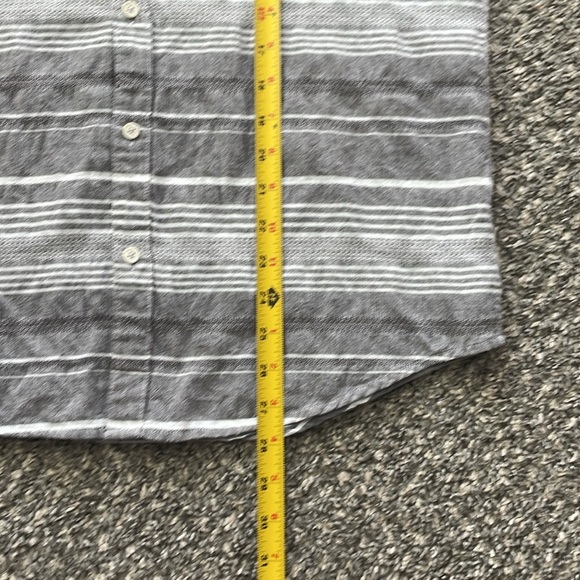 United By Blue Men’s Button Down Shirt L Organic Cotton Linen Casual Tee Stripe - Picture 7 of 9